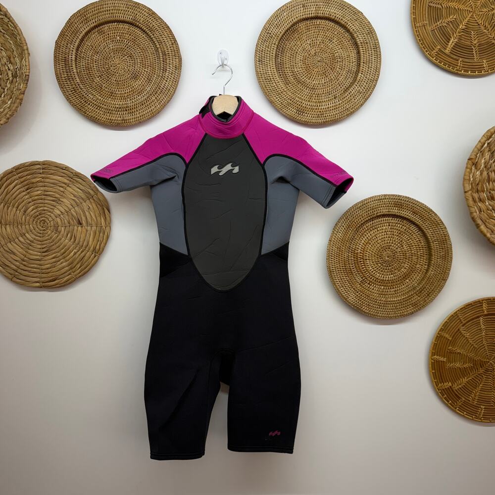 Billabong Pink Shorty Spring Suit Wetsuit 6